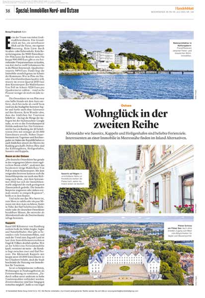 Handelsblatt Spezial: Immobilien Nord- und Ostsee 28./29./30 Juli 2023 Nr. 144